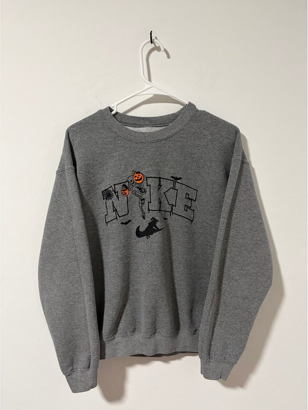 Embroidered Nike Halloween custom sweatshirt - Mens medium